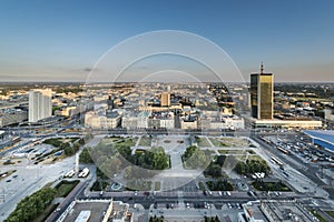 Panorama of Warsaw city, Poland