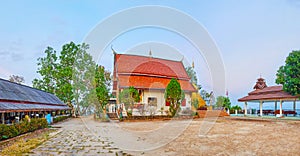 Panorama of Wat Phra That Mae Yen temple complex, Pai, Thailand photo