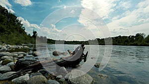 Panorama with Water and Cloudy Sky