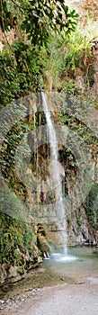 Panorama of the waterfall Nature Reserve Ein Gedi