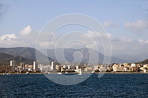 Panorama waterfront ajaccio corsica france