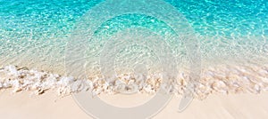 Panorama of wave of the sea on the sand beach in Punta Cana, Dominican Republic