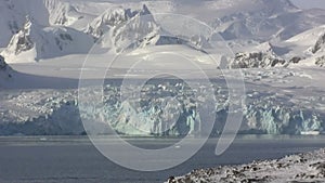 panorama of the western coast of the Antarctic Peninsula in central part