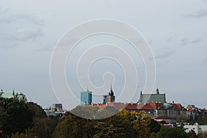 Panorama of the western part of the city of Warsaw Poland