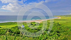 Panorama of White Park Bay, Ballycastle, County Antrim, Northern Ireland