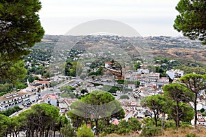 Panorama of white village of Mijas. Costa del Sol, Andalusia. Spain.