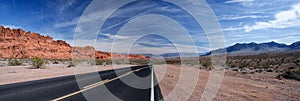 Panorama of a winding road, Nevada