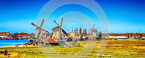 Panorama of windmills, Holland