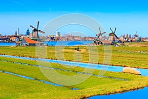 Panorama of windmills, Holland