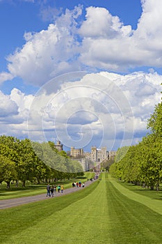 Panorama of Windsor castle and Great park, England