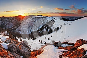 Panorama winter mountain landscape - Slovakia