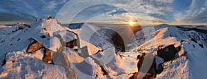 Panorama zimní horské krajiny - Slovensko, Nízké Tatry