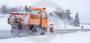 Panorama Winter service in Germany photo