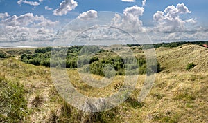 Panorama of Wittdun dunes on Amrum island, North Frisia, Schleswig-Holstein, Germany