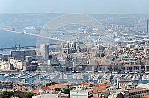 Panorama of the wonderful city of Marseille, south of France