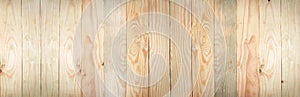 Panorama wood wall with beautiful vintage brown wooden texture background