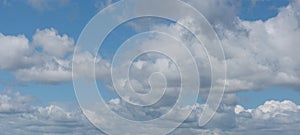 Panorama of woolpack clouds