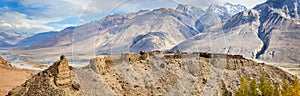 Panorama of Yamchun fortress, Ishkashim, Pamir, Tajikistan