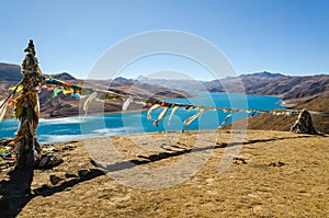 Panorama of Yamdrok Lake in Tibet