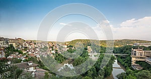 Panorama of the Yantra river in Veliko Tarnovo Bulgaria