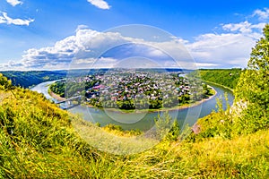 Panorama of Zalishchyky and the Dniester River