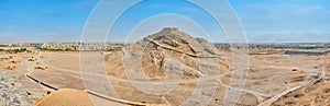 Panorama of Zoroastrian archaeological site, Yazd, Iran