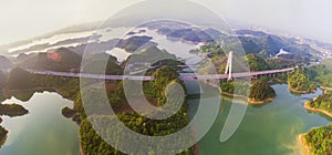 The panoramagram of Hongfen Lake Bridge