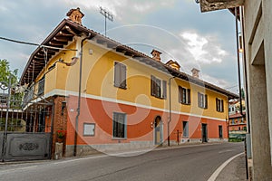 Panoramas of the city of Busca during sunset and in the blue hour photo