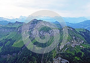 Panoramas from the peaks Diethelm and Turner situated between the Sihltal and Wagital Waegital or WÃ¤gital valleys, Studen