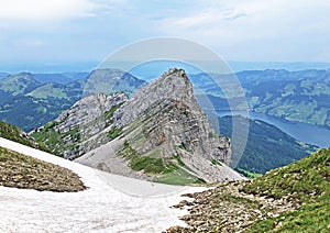 Panoramas from the peaks Diethelm and Turner situated between the Sihltal and Wagital Waegital or WÃ¤gital valleys, Studen