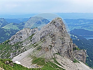 Panoramas from the peaks Diethelm and Turner situated between the Sihltal and Wagital Waegital or WÃ¤gital valleys, Studen