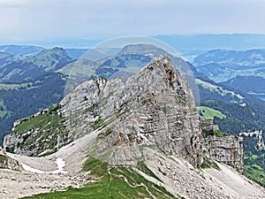 Panoramas from the peaks Diethelm and Turner situated between the Sihltal and Wagital Waegital or WÃ¤gital valleys, Studen
