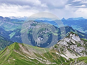 Panoramas from the peaks Diethelm and Turner situated between the Sihltal and Wagital Waegital or WÃ¤gital valleys, Studen