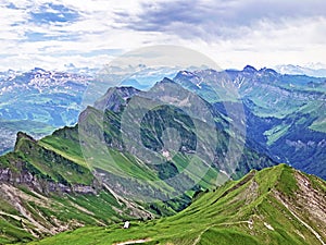 Panoramas from the peaks Diethelm and Turner situated between the Sihltal and Wagital Waegital or WÃ¤gital valleys, Studen