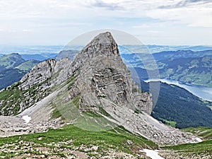 Panoramas from the peaks Diethelm and Turner situated between the Sihltal and Wagital Waegital or WÃ¤gital valleys, Studen