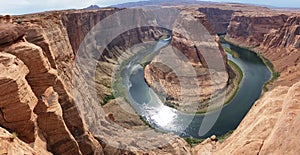 Panoramatic photo of Horseshoe Bend of Colorado river, Arizona, USA photo