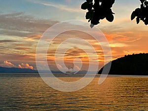 Panoramatic sunset of Kri island