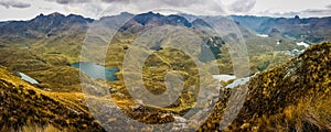 Panoramatic view of Cajas National Park, Ecuador photo