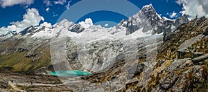 Panoramatic view of Cordillera Blanca in Peru