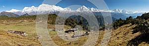 Panoramatic view of Dhaulagiri and Annapurna Himal - Nepal