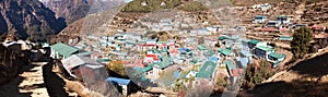 Panoramatic view of Namche Bazar village