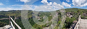 Panorami view in Chapada dos Veadeiros, Goias Brazil, with two waterfalls