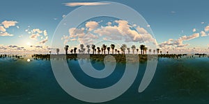 Panoramia of tropical beach. made with one 360 degree lense