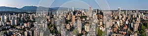 panoramic aerial city view of Downtown Vancouver in British Columbia,
