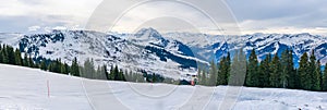 Panoramic aerial view of Alp, Kitzbuhel