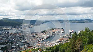 Panoramic aerial view of Bergen