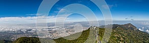 Panoramic aerial view of Caracas city from the top of a mountain.