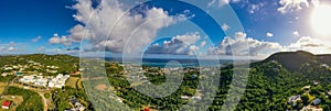 Panoramic aerial view Christiansted Saint Croix US Virgin Islands