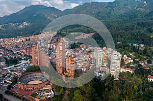 Aerial view of Bogota neighborhood .Colombia.