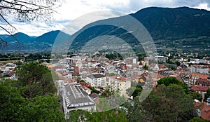 panoramic aerial view of the city of Merano